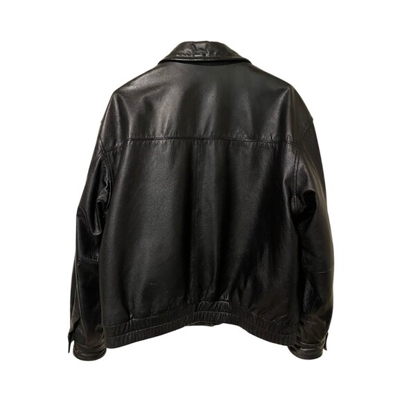 Vintage St. John's Bay Genuine Leather Men's Bomber Jacket Quilted Size XL - Picture 4 of 14